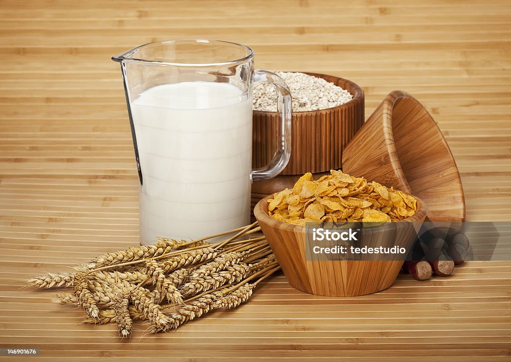 Food - Corn flakes Bamboo - Material Stock Photo