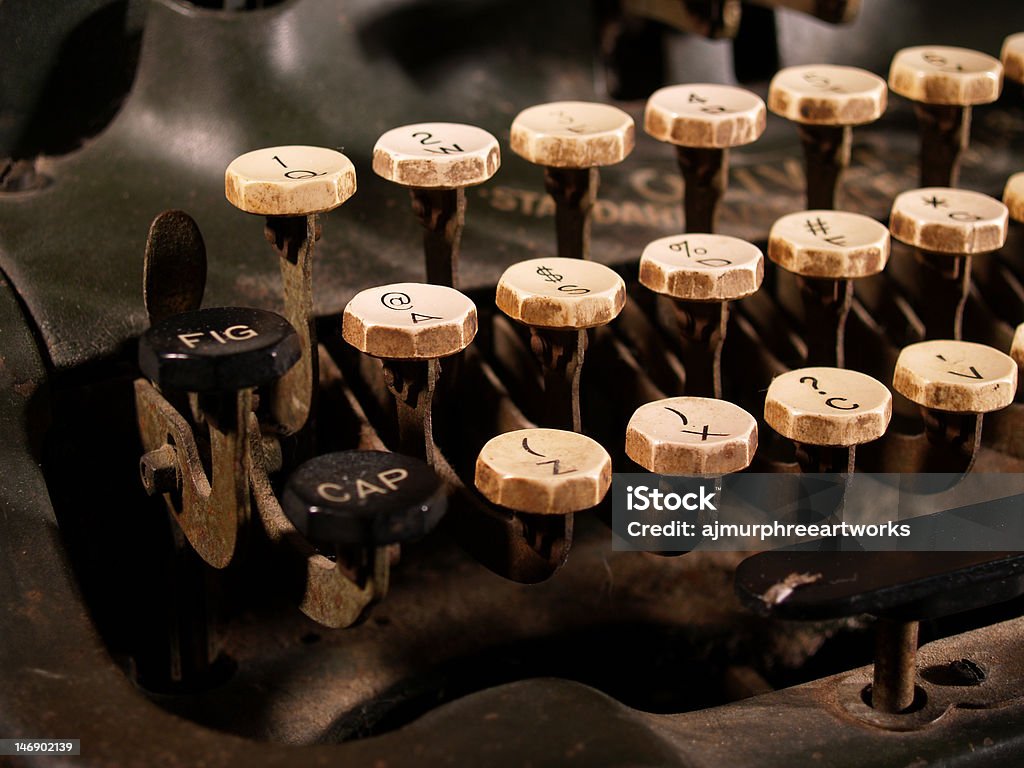 Typewriter Keys Close-up of antique typewriter keys Antique Stock Photo