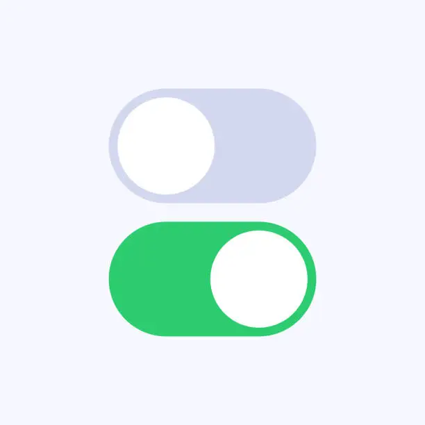 Vector illustration of On and off switch buttons