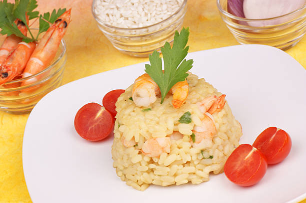 istock Risotto with shrimps and its ingredients 146902736