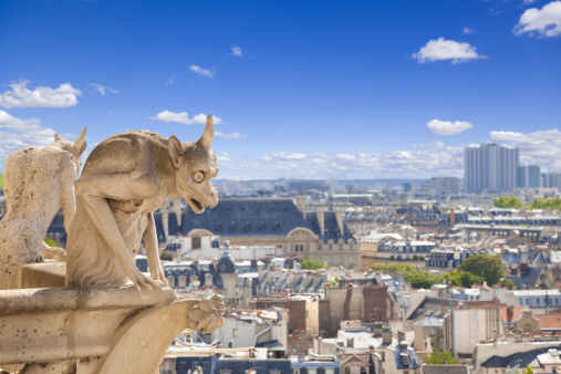 Demons overlooking Paris at a summer day. EOS 5DMII. More similar XXXL images:Paris Lightbox