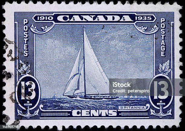 Royal Yacht Stamp Stock Photo - Download Image Now - 1935, Anchor - Vessel Part, Britannia