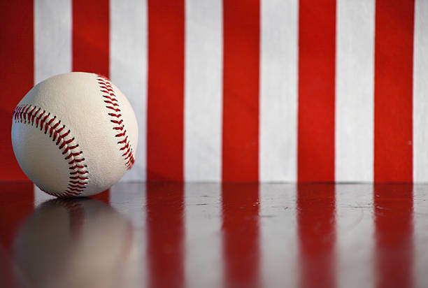 Red, White and Baseball stock photo