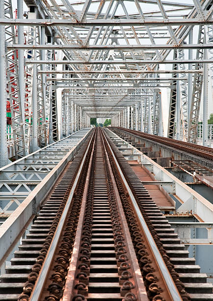 Railway line stock photo