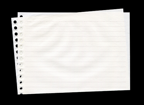 Top view of white notepaper with paperclip on worktable.minimalist style for creativity disign