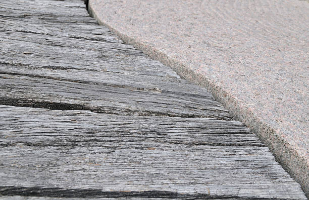 Wood and granite background stock photo