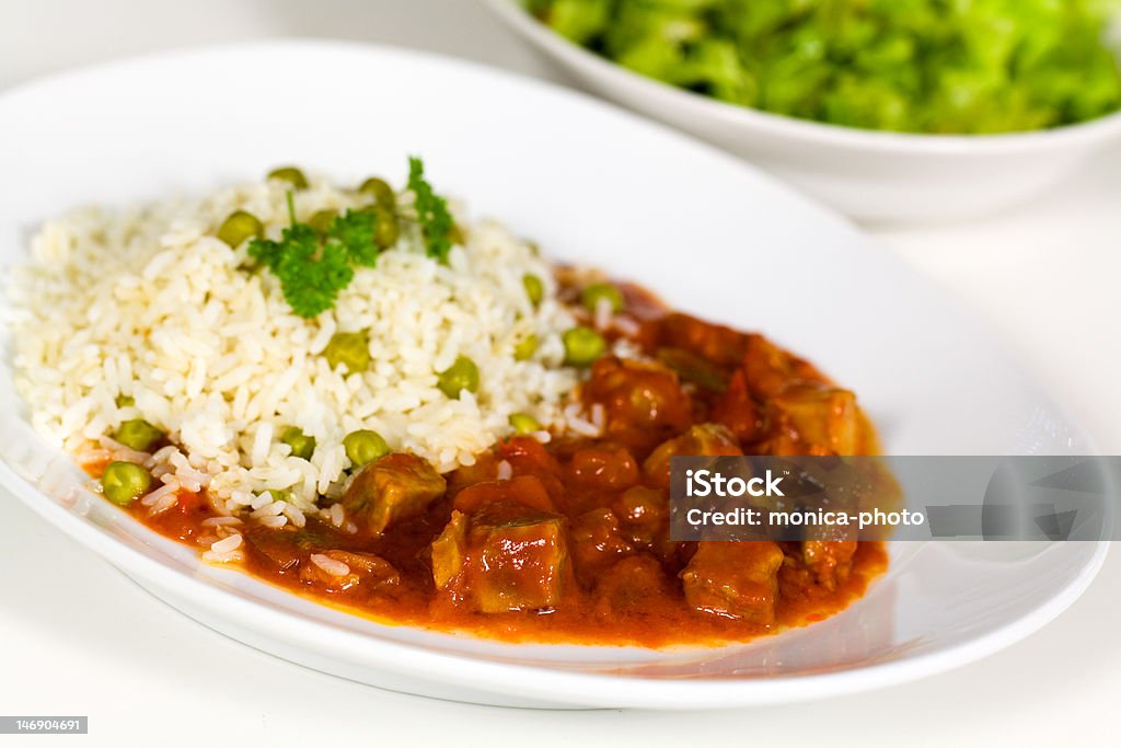 Du ragoût de bœuf et du porc avec du riz - Photo de Aliment libre de droits