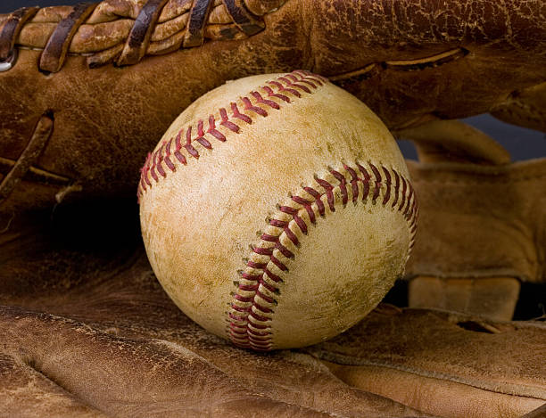 istock Worn baseball and old glove 146904703