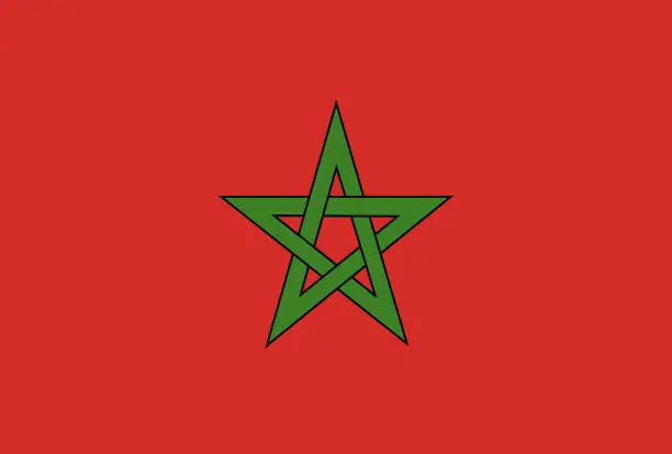 Vector illustration of Morocco flag isolated in official colors and Proportion Correctly vector illustration