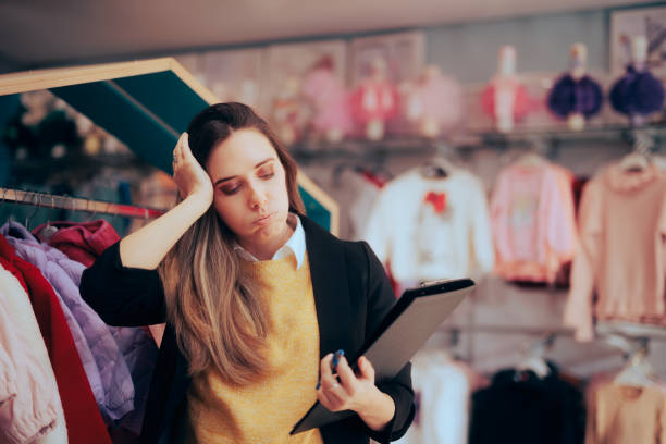 istock Stressed Manager making a periodic stock statement or inventory 1469056369