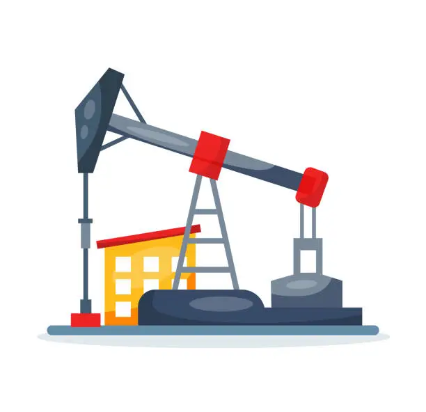 Vector illustration of oil drill industry vector illustration