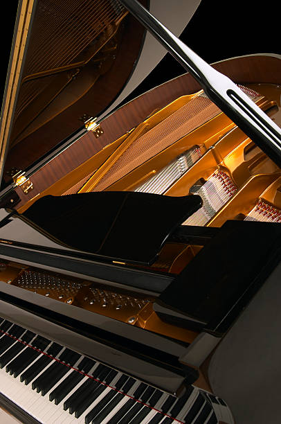 Grand Piano Inside view stock photo