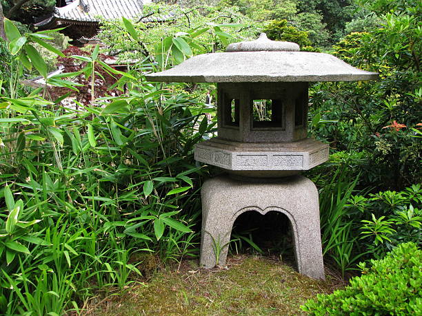 istock granite lamp in japanese garden 146906487