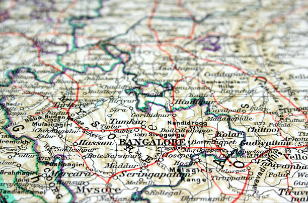 Bangalore, India Bangalore, India, the way we looked at it in 1949 bengaluru map stock pictures, royalty-free photos & images