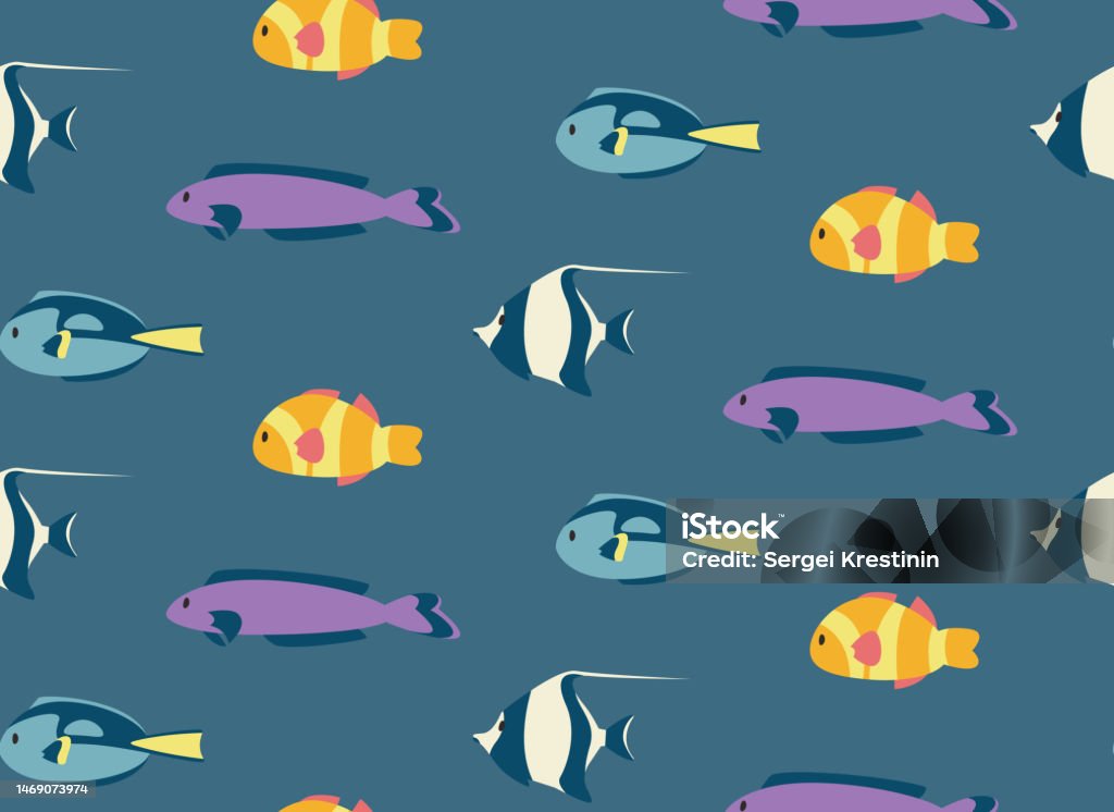 Beaitiful Pattern Fish Seamless Patterns With Different Fish Stock Illustration - Download ...
