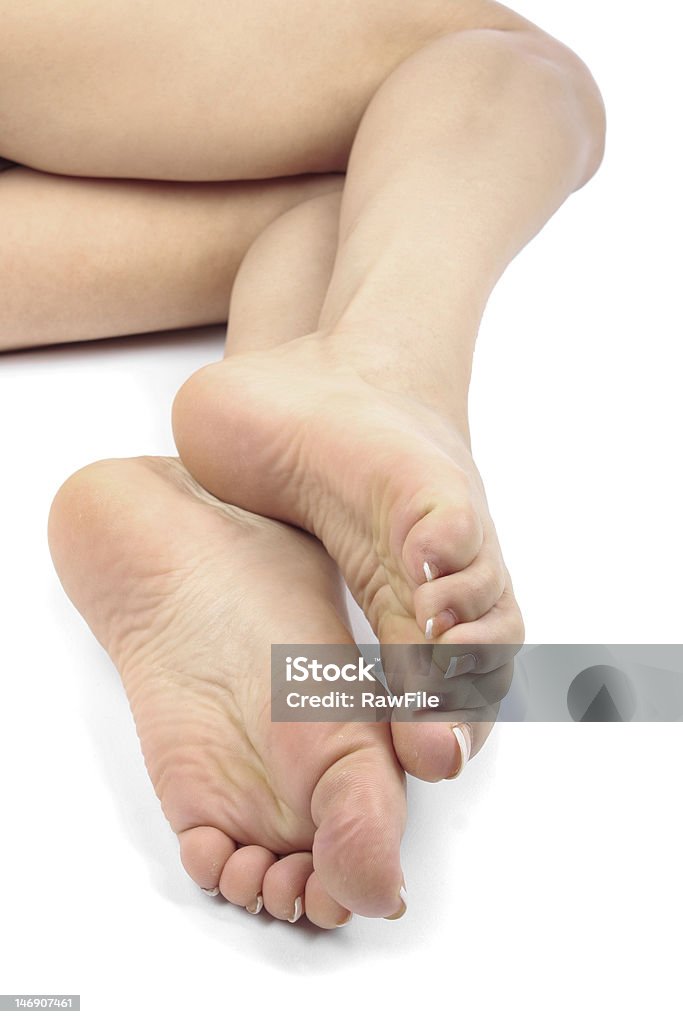 Mulher pernas e pés isolado sobre o branco - Foto de stock de Adulto royalty-free
