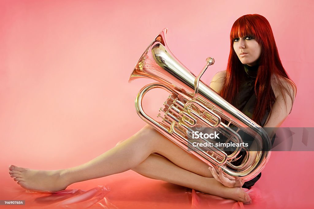 Girl With Euphonium Stock Photo - Download Image Now - Adult