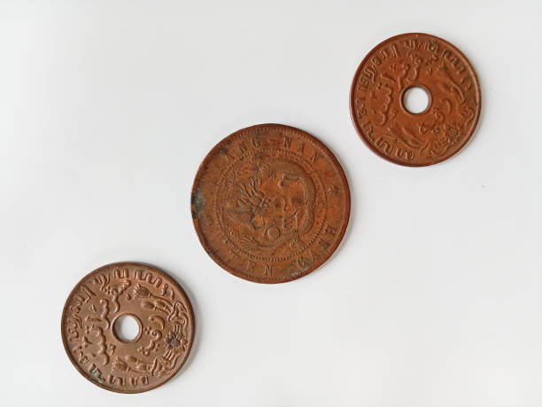 istock Old coins. Old vintage coins isolated on white background. 1469080237