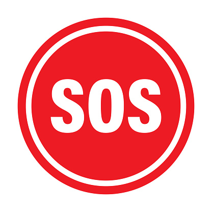 SOS distress signal icon vector for graphic design, logo, website, social media, mobile app, UI illustration