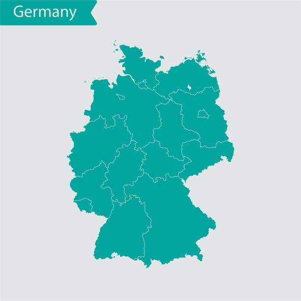 ilustraciones, imágenes clip art, dibujos animados e iconos de stock de mapa de alemania - alemán