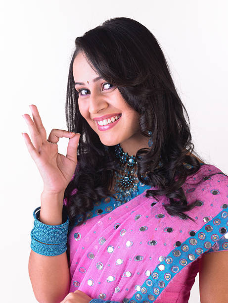 istock Indian woman saying excellent 146908491