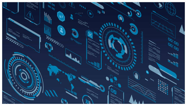 istock Futuristic interface telop design cockpit monitor control fantasy 1469090092