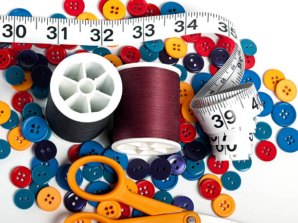 Sewing Kit and Buttons stock photo