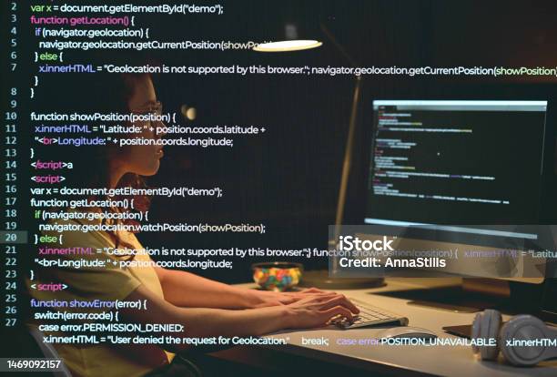 Programmer Typing Security Codes On Computer Stock Photo - Download ...