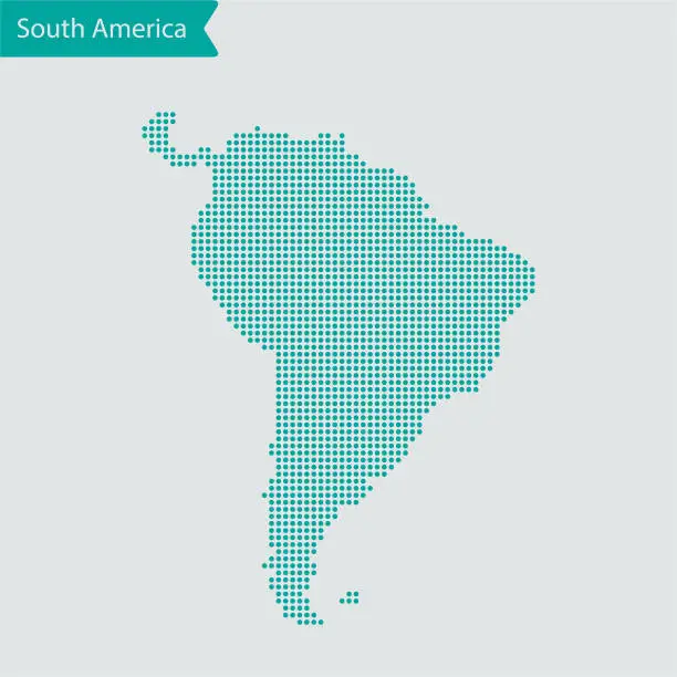 Vector illustration of South America map