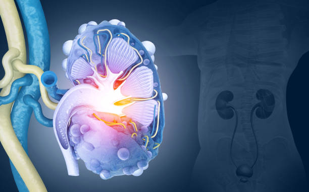 istock Diagram showing human polycystic kidney disease. 3d illustration 1469094354