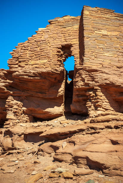 Ruins at Wupatki National Monument Ruins of a Building at Wupatki National Monument kayenta photos stock pictures, royalty-free photos & images
