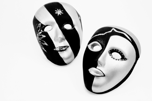 A pair of theatrical masks