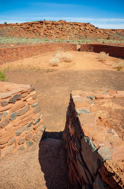 Large Ruins at Wupatki National Monument Massive Ruins at Wupatki National Monument kayenta photos stock pictures, royalty-free photos & images