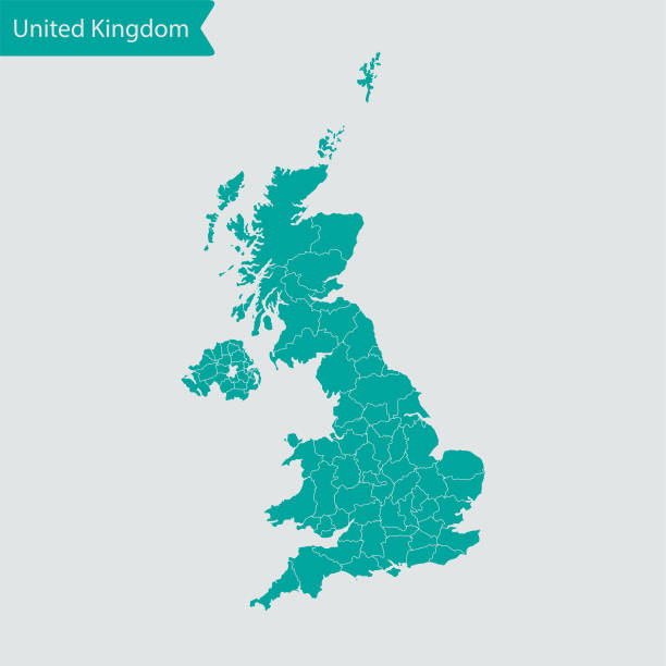 mapa wielkiej brytanii - northern ireland obrazy stock illustrations