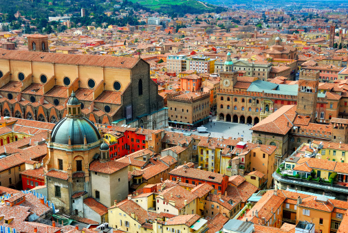 Italy, Bologna view from Asinelli tower.