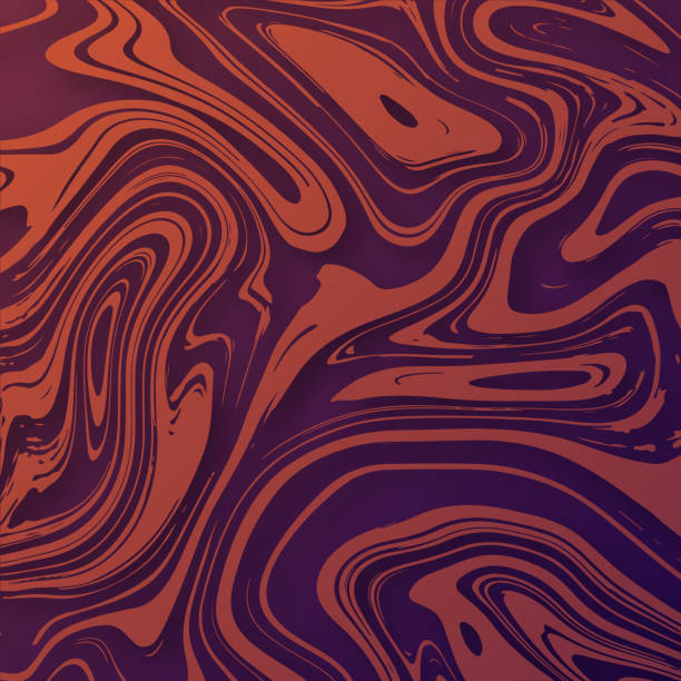 flüssiger hintergrund mit rotem farbverlauf - trendiges design - abstract backgrounds brown flowing stock-grafiken, -clipart, -cartoons und -symbole
