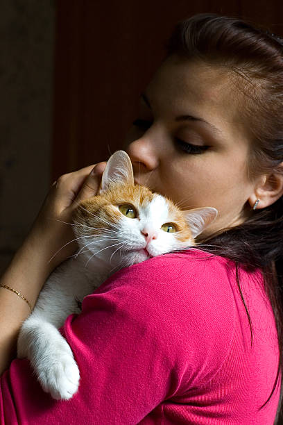 istock woman with a cat 146910167