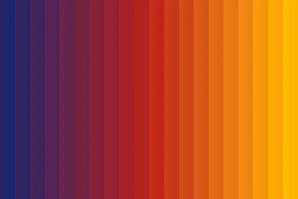Vector illustration of Orange abstract gradient background decomposed into vertical color lines