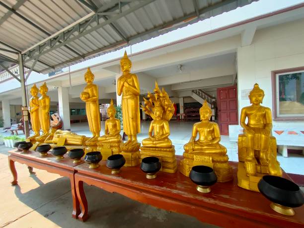 Buddha statue, god in thai temple stock photo