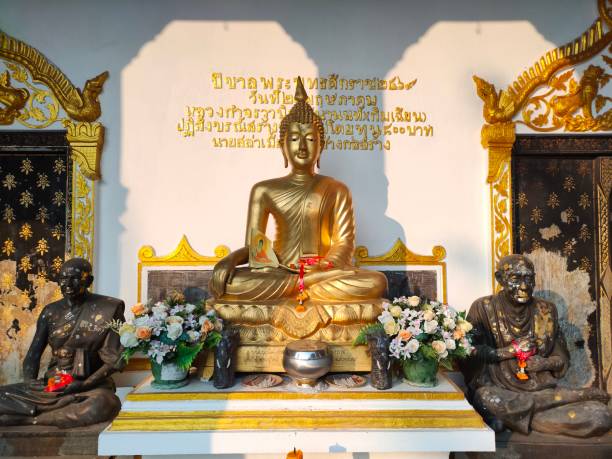 Buddha statuethai temple stock photo