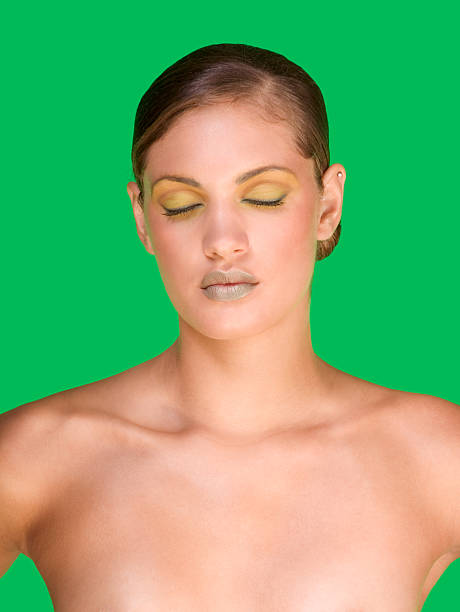 Young woman Beauty model with extravaganza makeup stock photo