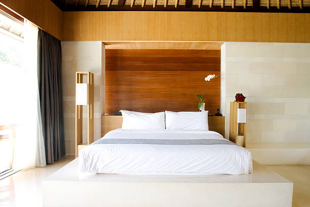 Luxurious hotel room with king sized bed