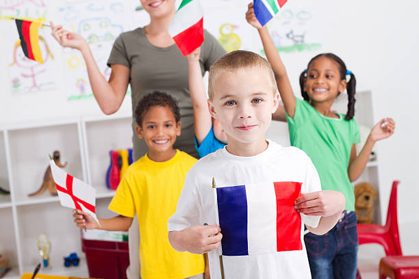 istock preschool kids and teacher with flags 146911866
