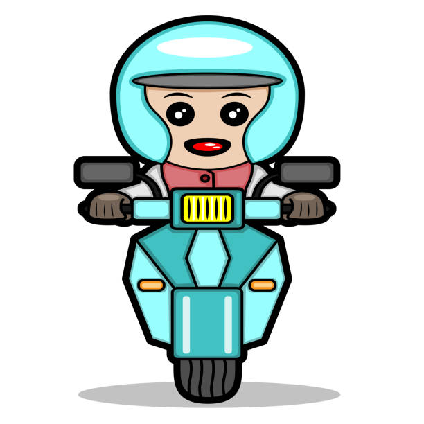Motorcycle Driver Vector Illustration vector art illustration