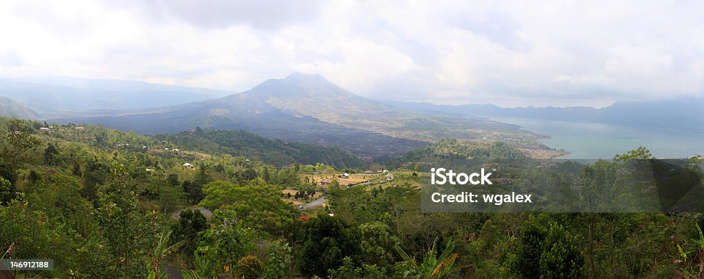 Panorama of Kintamani volcano, Bali Activity Stock Photo