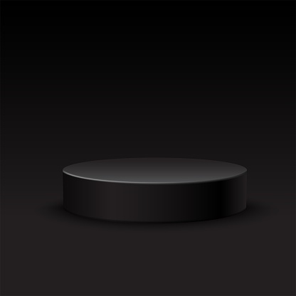 Realistic Vector Round Stage On Dark Background Stock Illustration