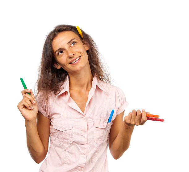istock Girl-designer with colored markers 146912720