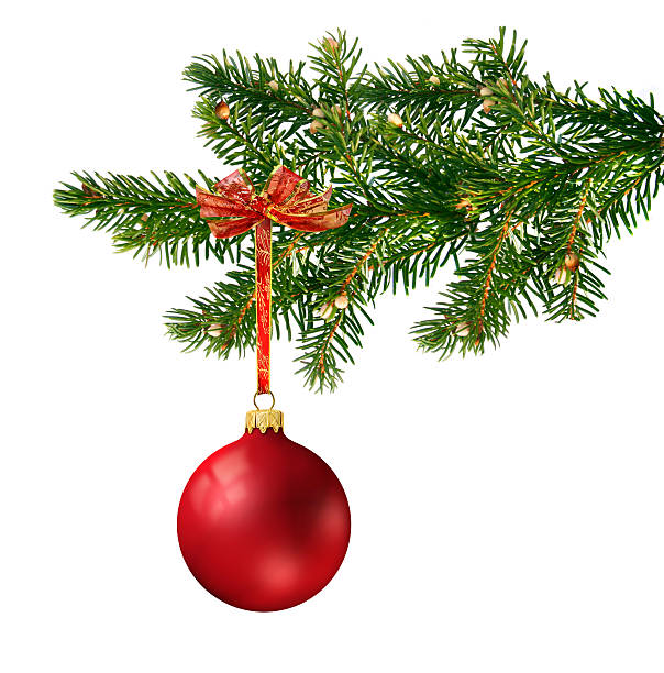 istock Red glass ball on Christmas tree 146913016