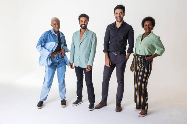 istock Multiethnic group of people posing relaxed in studio 1469131734