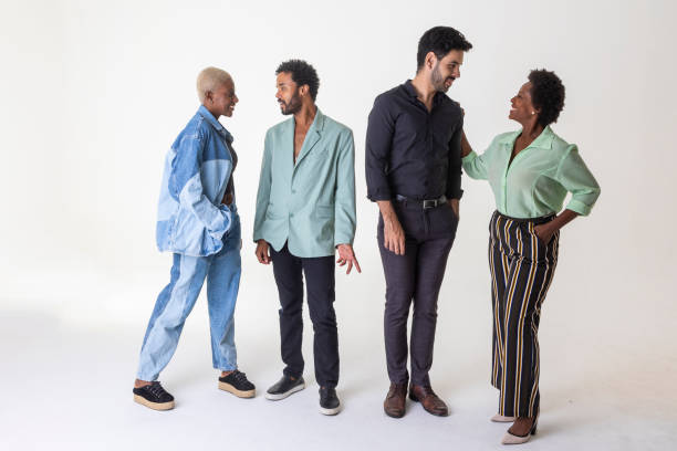 istock Multiethnic group of people posing relaxed in studio 1469131763